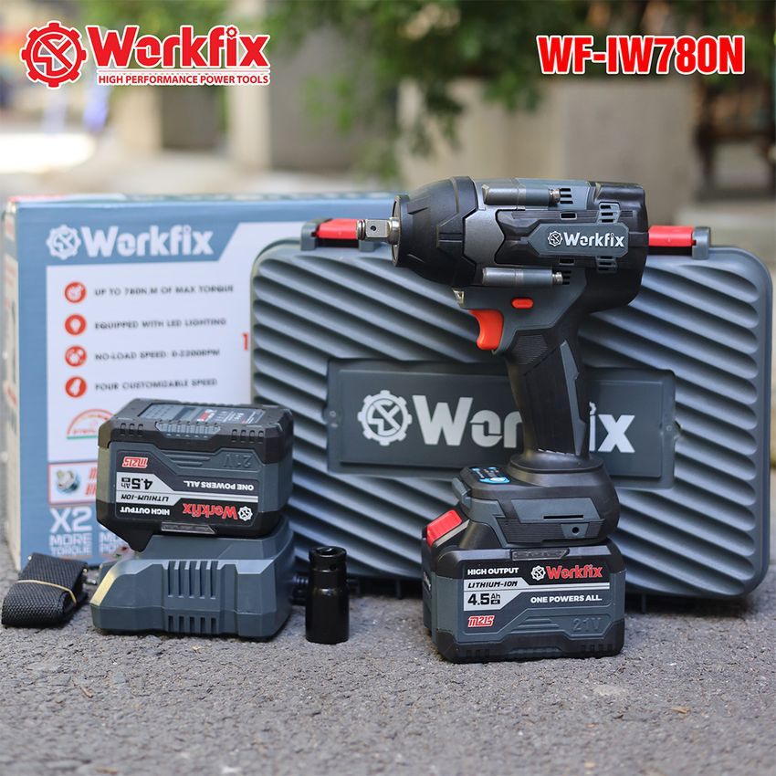 Máy siết bulong pin Workfix WF-IW780N (780N.m) - Đầu bulong 1/2 inch - image 1