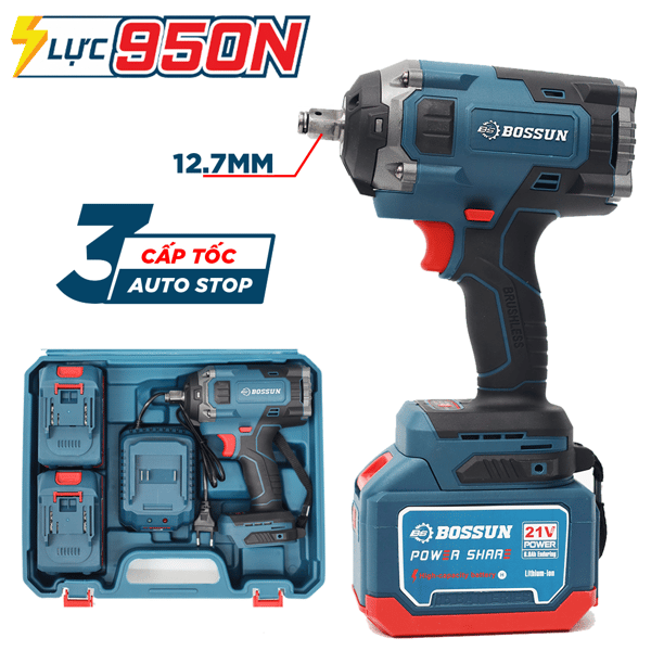 Máy Siết Bulong Boshun BS-IW950N, Lực siết 950N.m, Đầu 1/2 Inch Mở Ốc 36mm